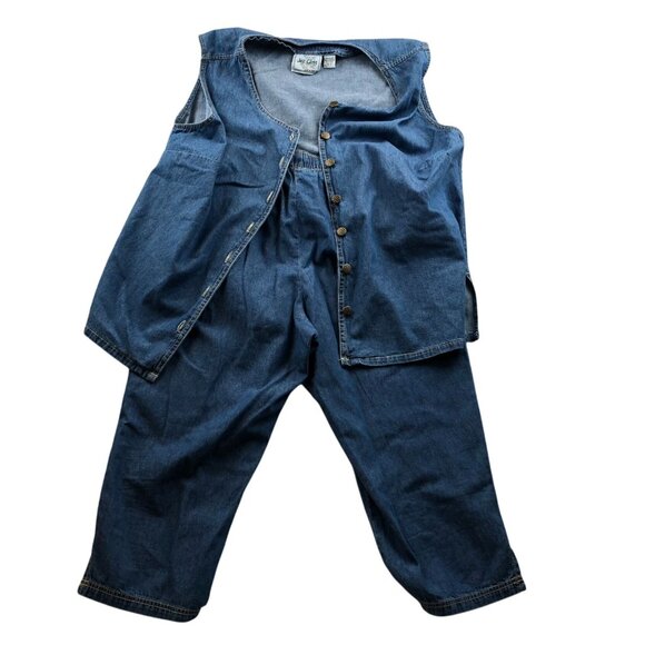 Denim Blue Sleeveless Jumpsuit - Picture 1 of 14